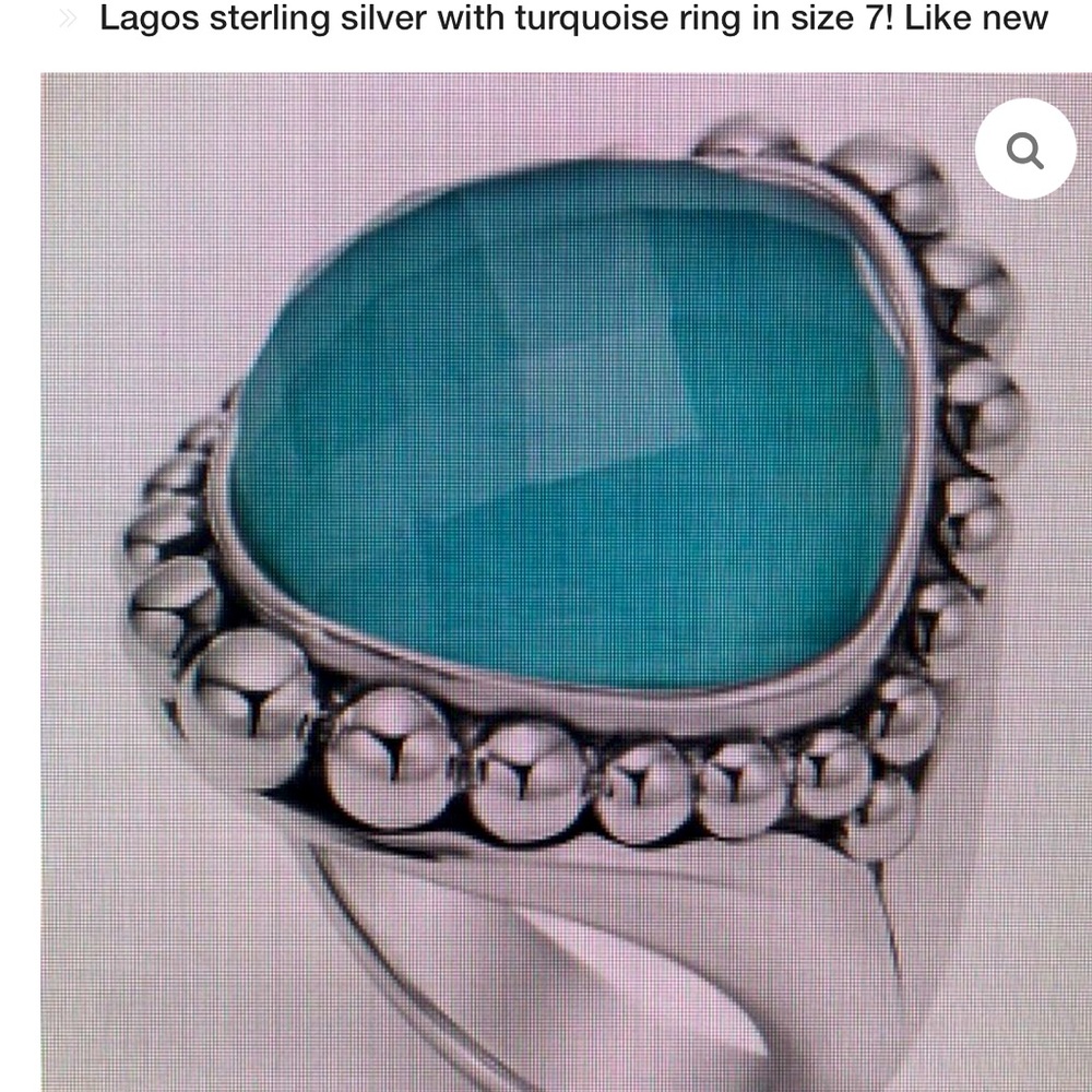 Lagos sterling silver with turquoise ring in size 7! Like new